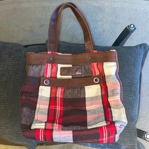 Abercrombie & Fitch wool blend plaid bag